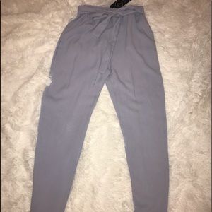 Boohoo paper bag tie pants
